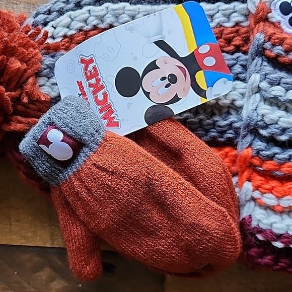 Mickey Mouse Licensed Toddler Knit Beanie Hat & Mitten Set - Picture 2 of 9